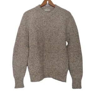 Vintage L.L.Bean Wool Ragg Sweater Tan Heather Chunky Knit Men’s M USA